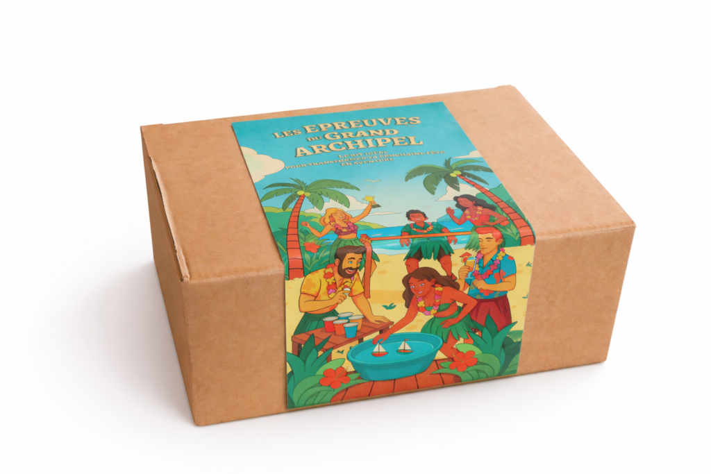 Party Boxe "Les Épreuves du Grand Archipel" pour organiser des olympiades type Koh-Lanta à la maison.