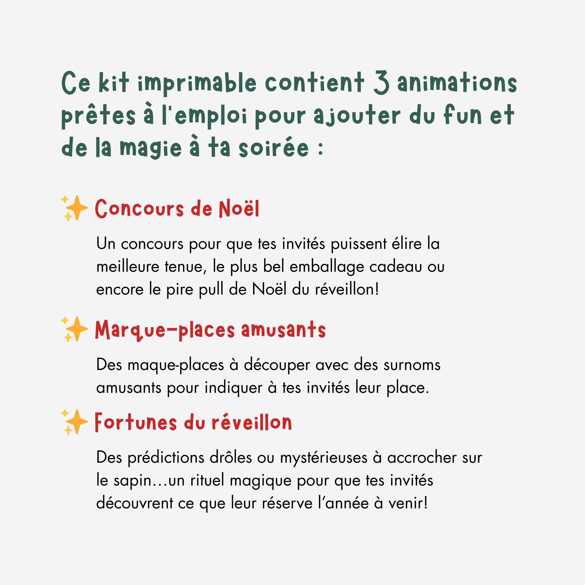 Kit d'animations pour Noël! Concours, Marque-places et Fortune cookie – Image 2
